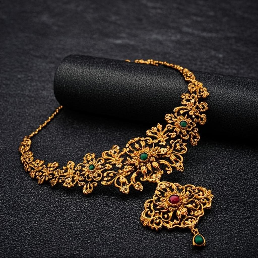 Collier d'Or & Émeraude